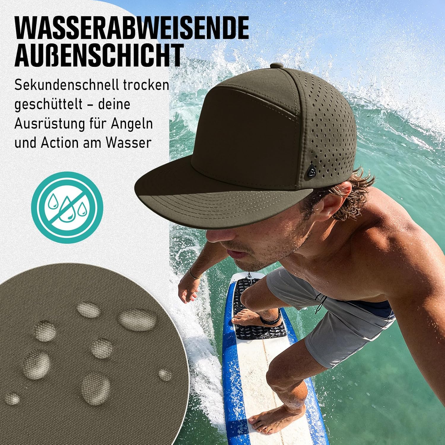 Thumbnail 3 de AOPREL Baseball Cap Herren mit Flacher Krempe – Wasserabweisend, atmungsaktiv und verstellbar