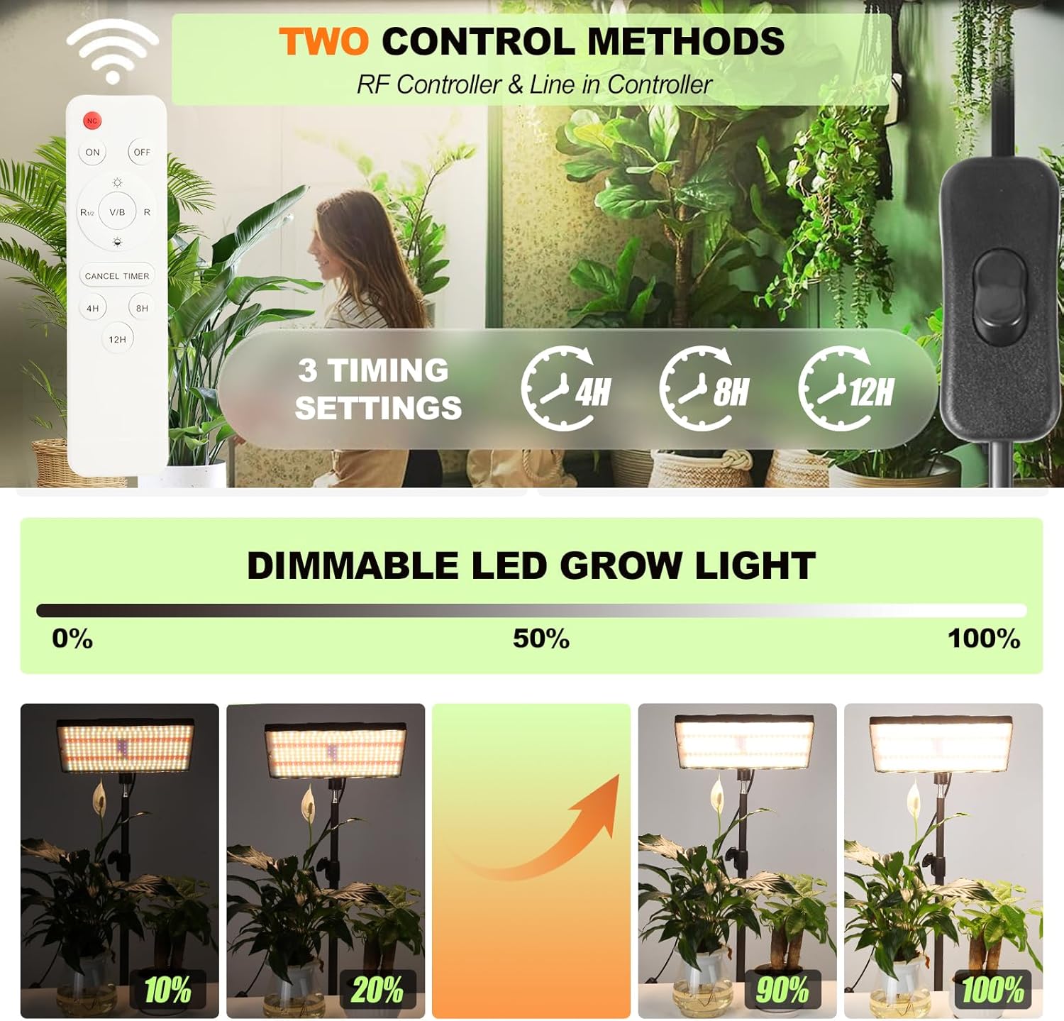 Thumbnail 3 de MICCYE Pflanzenlampe LED Vollspektrum mit 286 LEDs 🌱