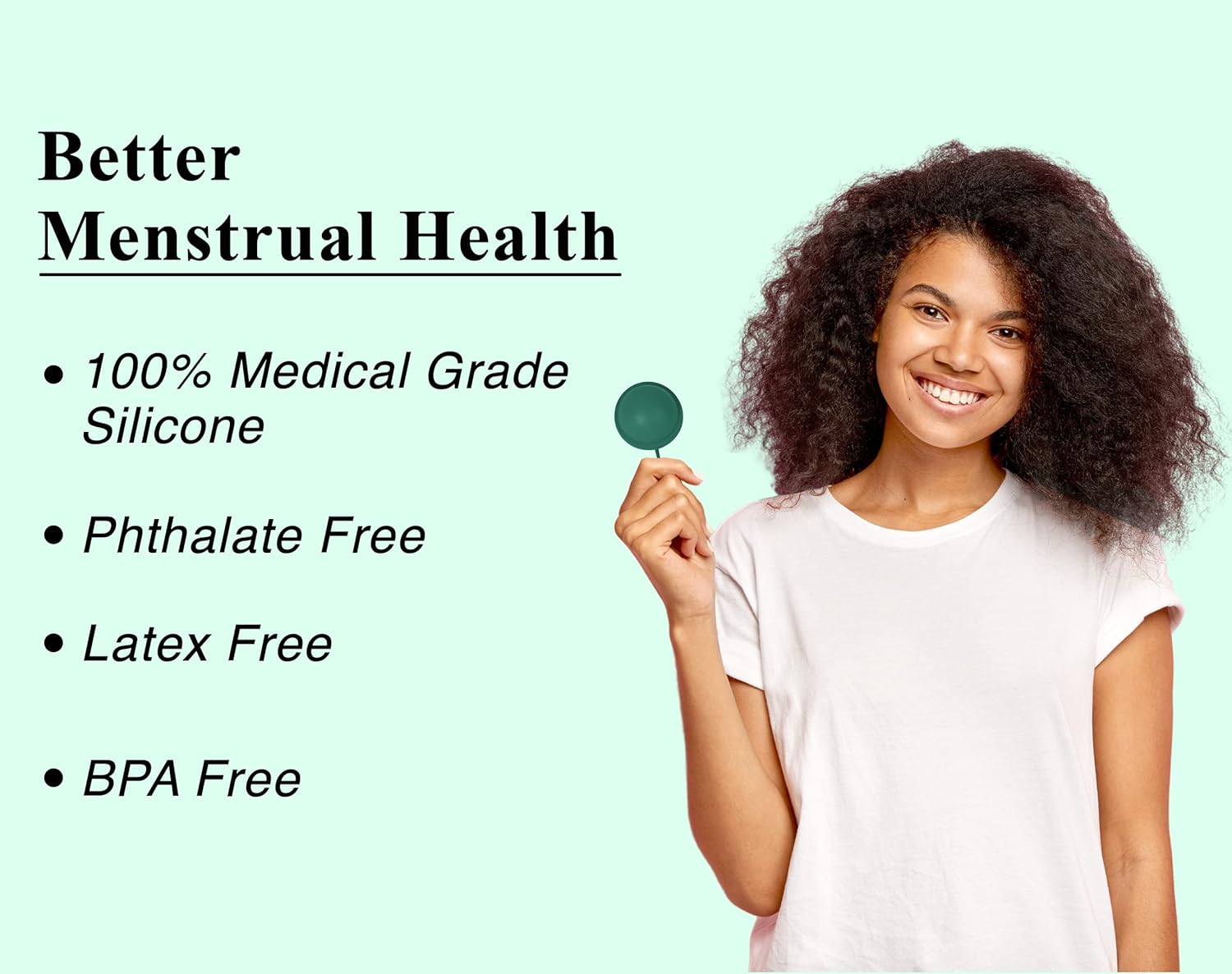 Thumbnail 3 de SHORDY Reusable Menstrual Disc (Small) with Storage Bag in Medical-Grade Silicone (Green)