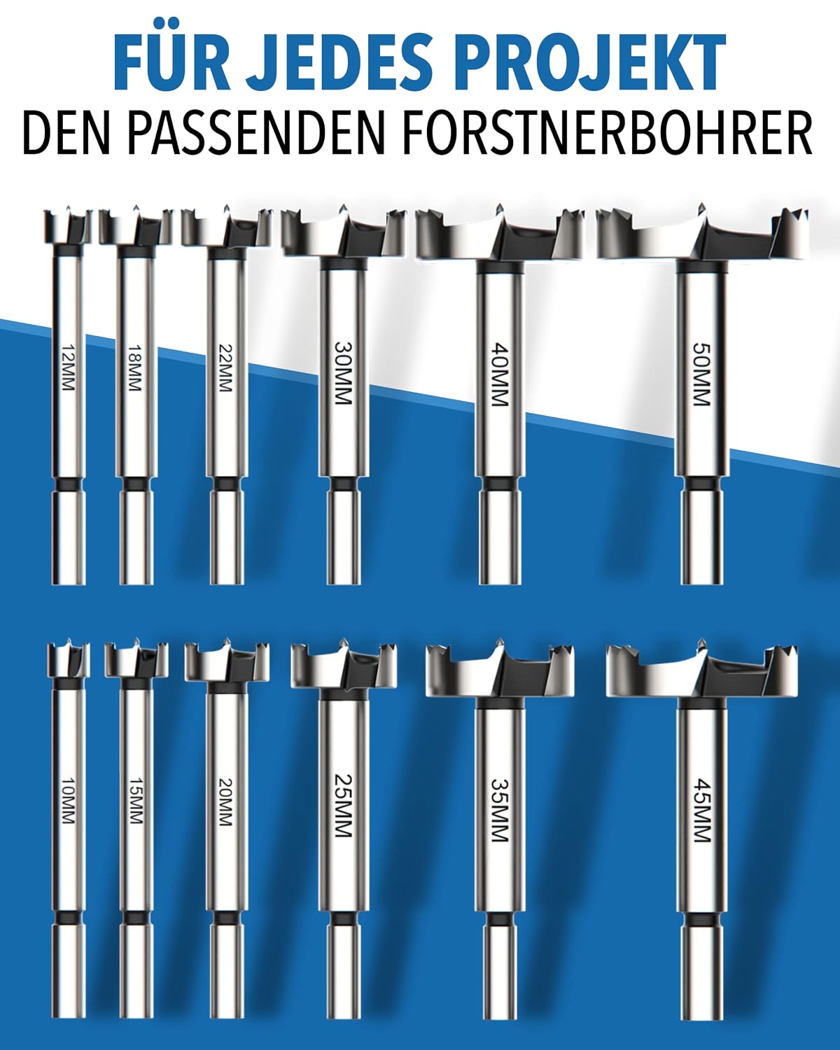Detalle 2 de Forstnerbohrer Set 12-teilig Ø 10–50 mm