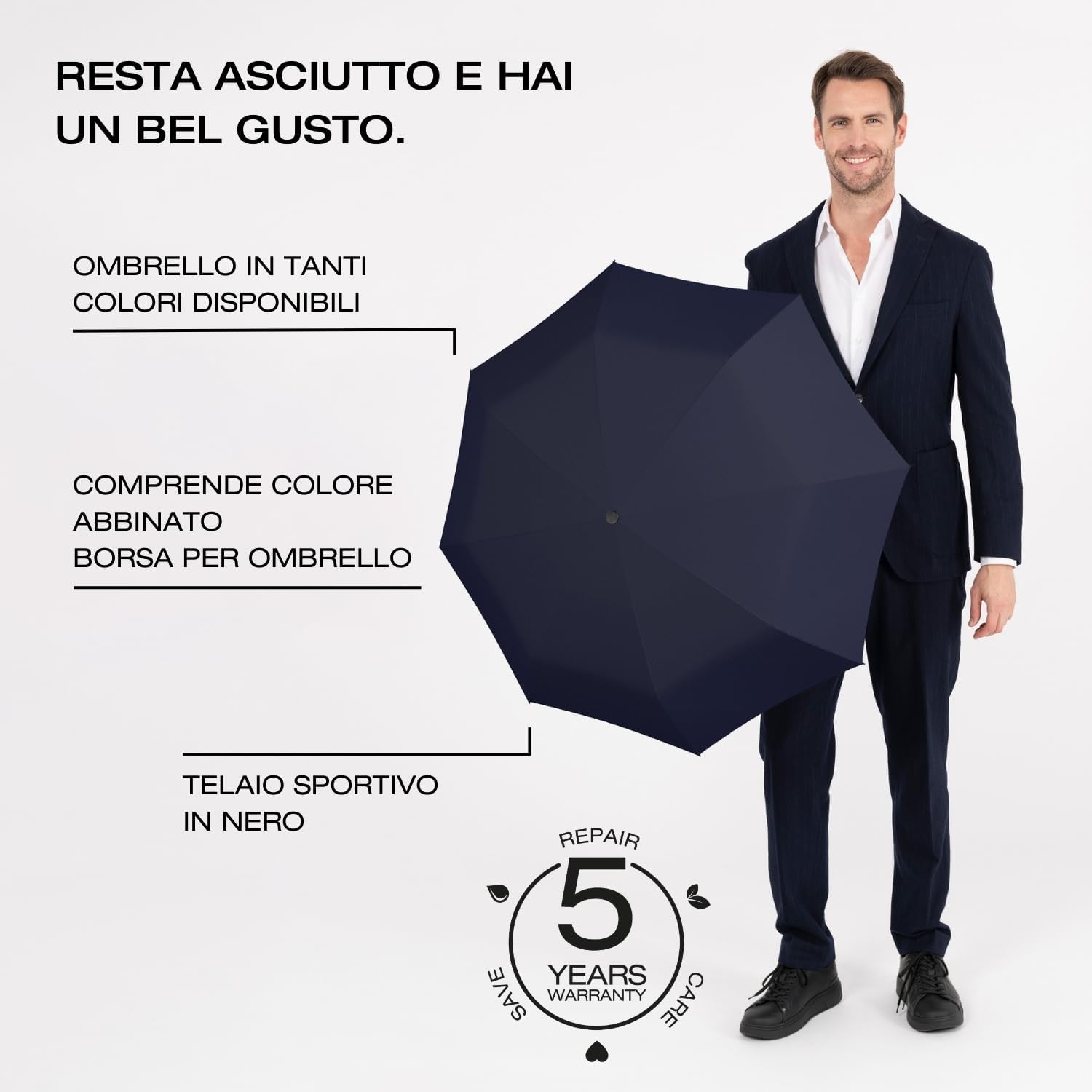 Detalle de Knirps I.200 Medium Duomatic Ombrello: automatico, portatile e resistente alla pioggia
