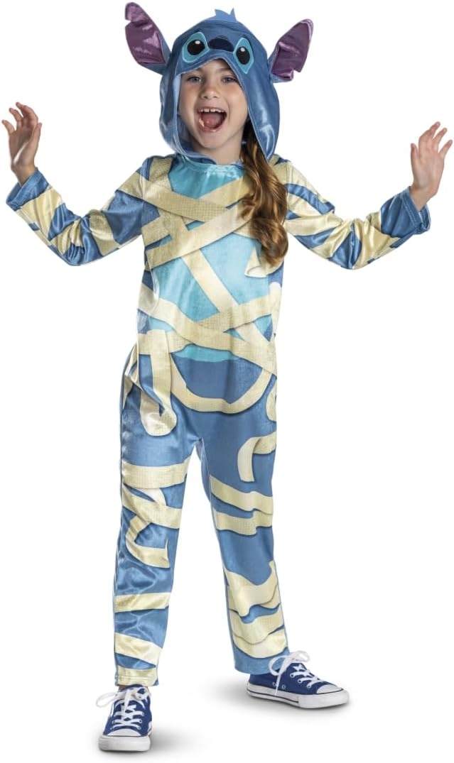 Detalle de Disney Lilo & Stitch Mummy Stitch Kostüm-Overall für Kinder – offiziell lizenziert
