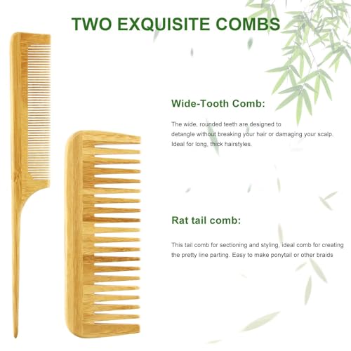 Thumbnail 5 de MRD Hair Brush Set: Bamboo Paddle Detangling 🪮