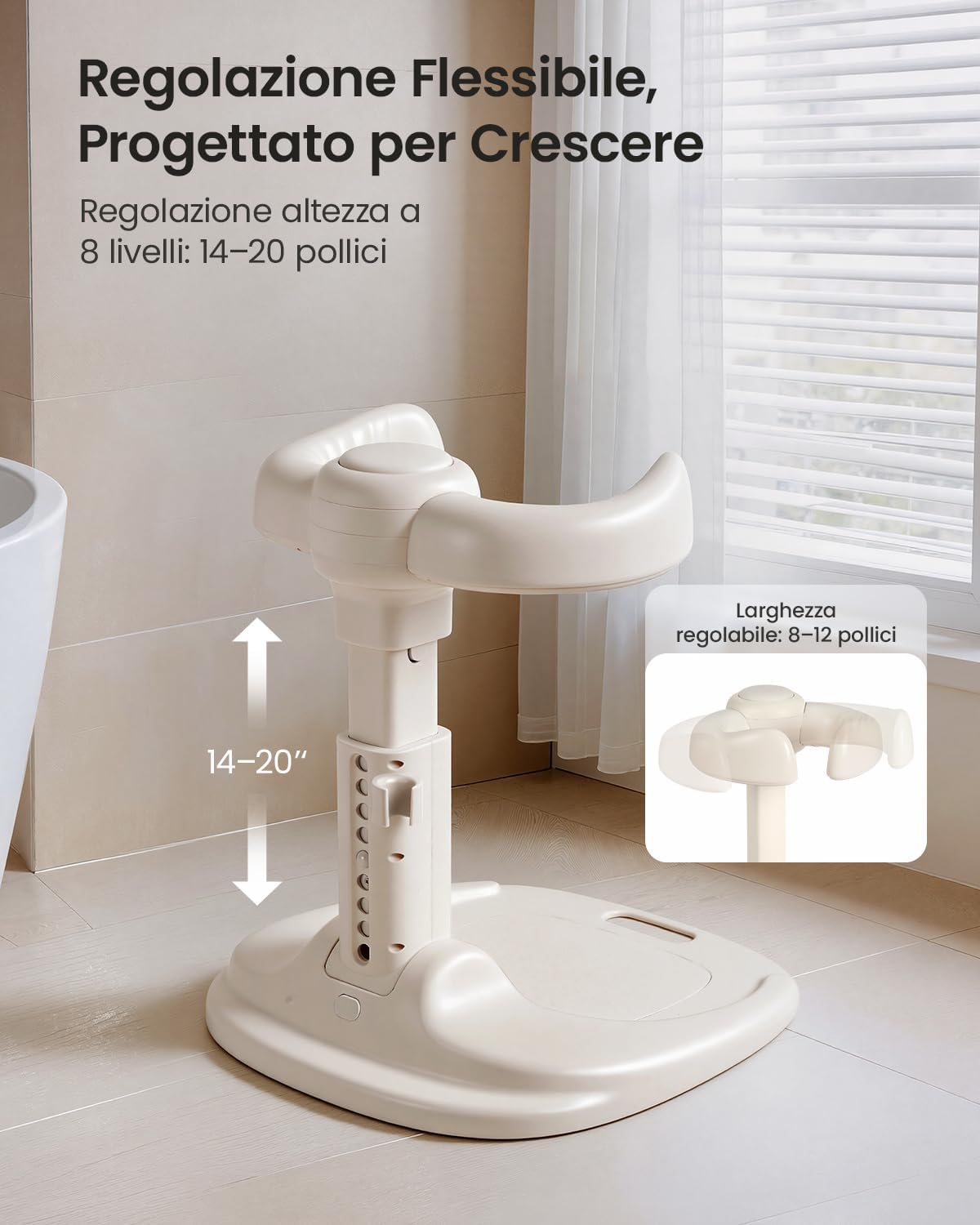 Thumbnail 4 de Grownsy Supporto Doccia Bambini in Piedi: regolabile e pieghevole, base antiscivolo per bagnetto dai 6 mesi