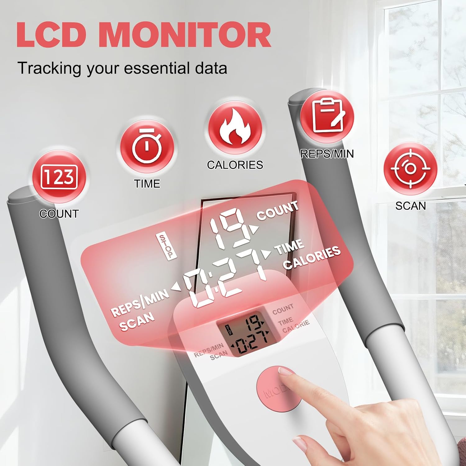 Detalle 1 de DERACY AV02 Ab Workout Machine, Adjustable and Foldable with LCD Display