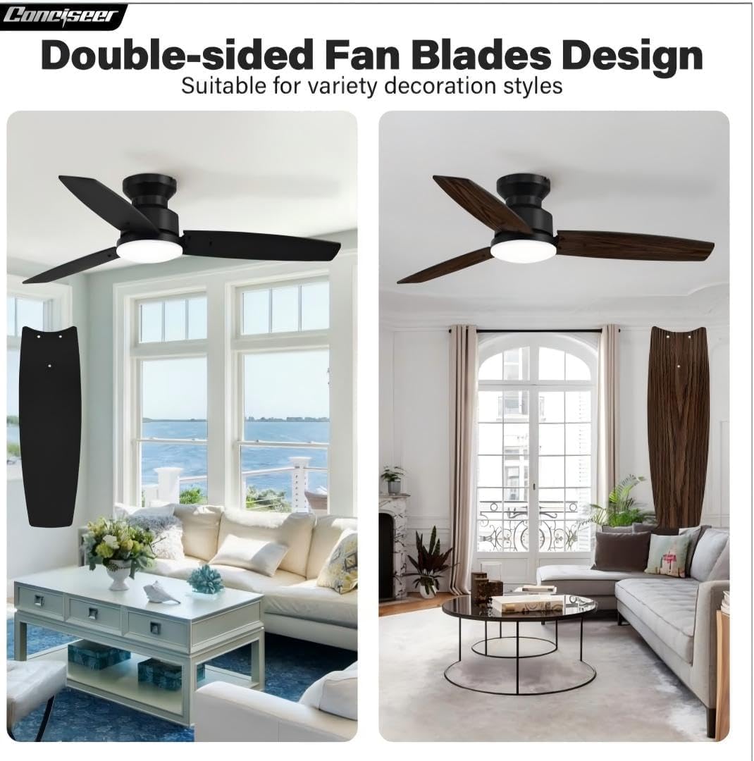 Thumbnail 6 de Conciseer CS4203-MBK-WD 42-Inch Ceiling Fan with Light, Remote & Reversible DC Motor