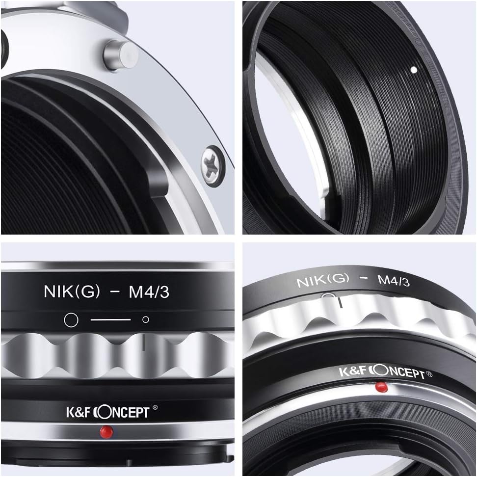 Detalle de K&F CONCEPT Nikon G AF-S(F) Objektiv Adapter mit Blendenring für Micro 4/3 (M4/3) – mechanisch, manuell