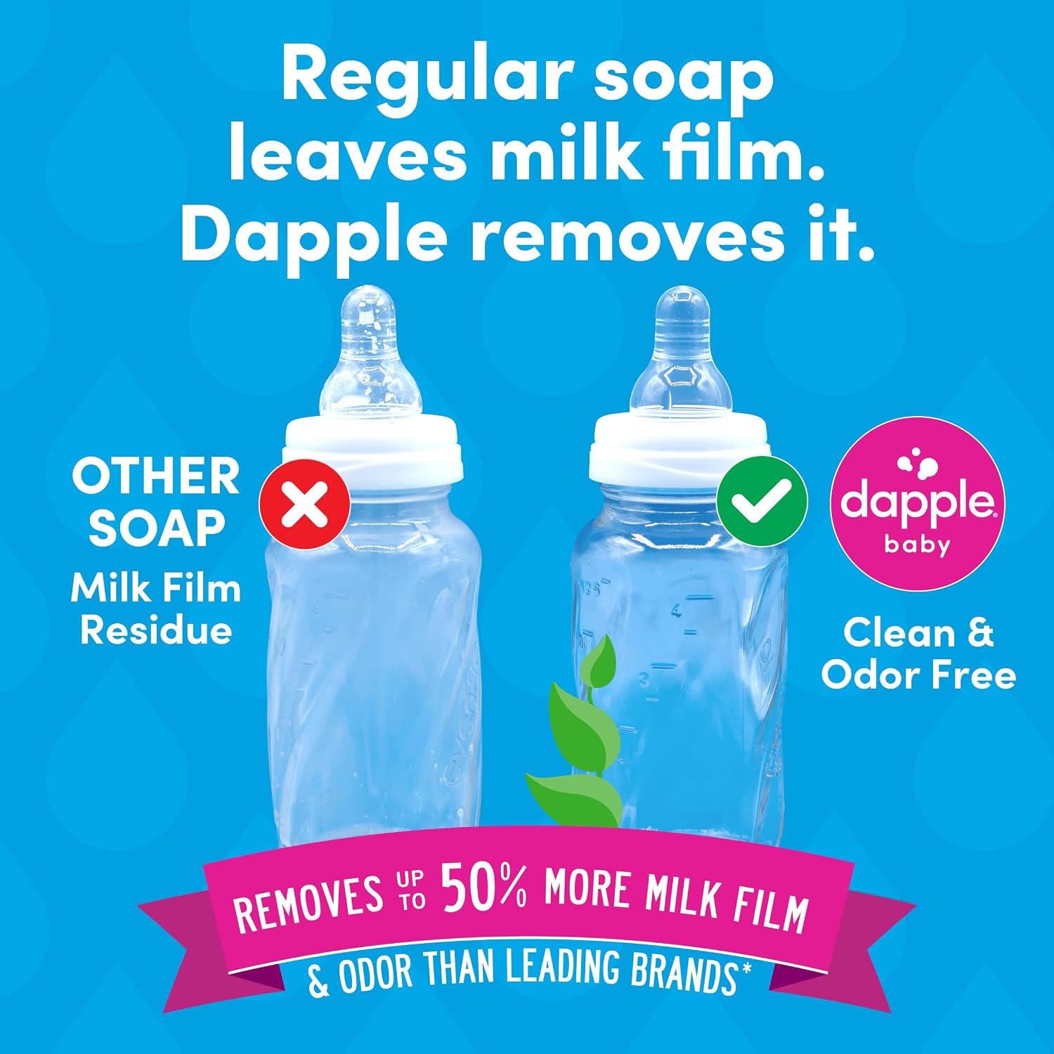 Detalle 2 de Dapple Baby DB002-13U Fragrance-Free Foaming Baby Bottle & Dish Soap, 13 fl oz