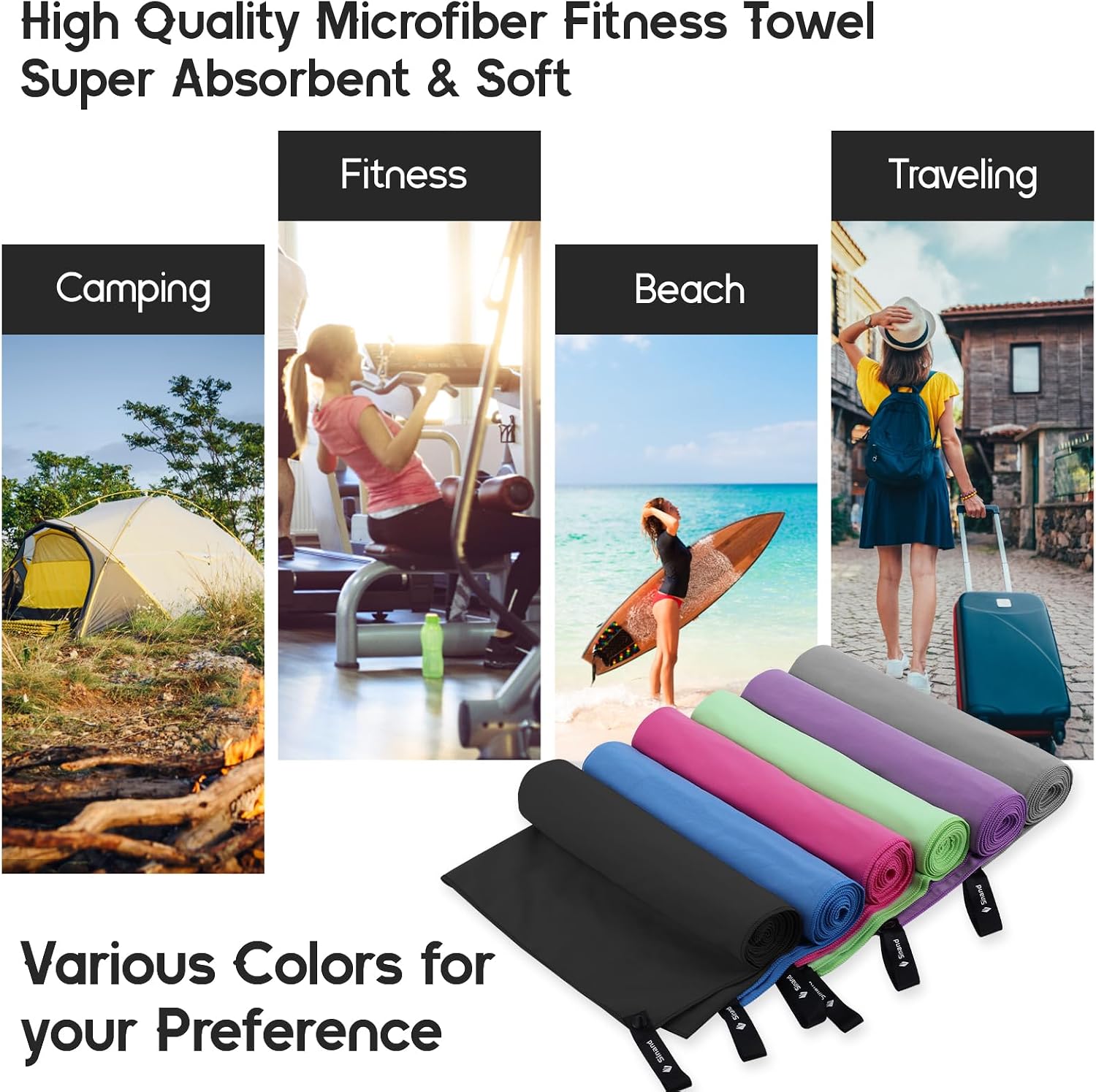 Thumbnail 6 de Microfibre towel 2 Pack 160x80cm + 80x40cm 🏖