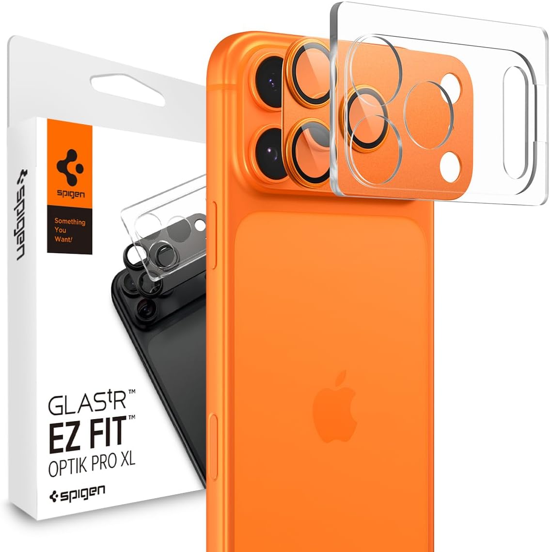 Spigen Glas.tR EZ Fit Optik Pro XL pour iPhone 17 Pro (Protection caméra) – Orange cosmique