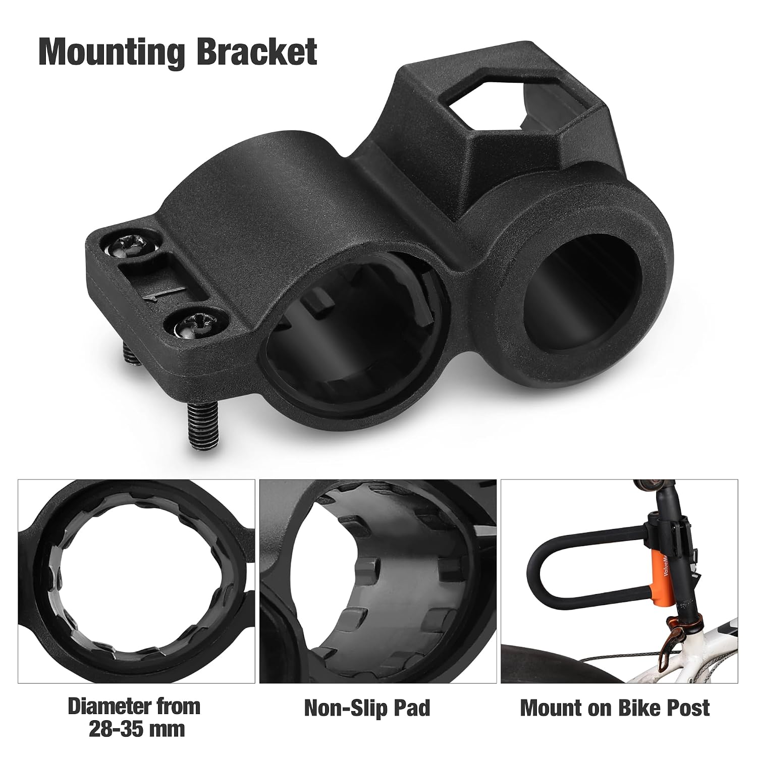 Detalle 2 de ValueMax Antivol en U pour vélo noir avec câble 1,8 m