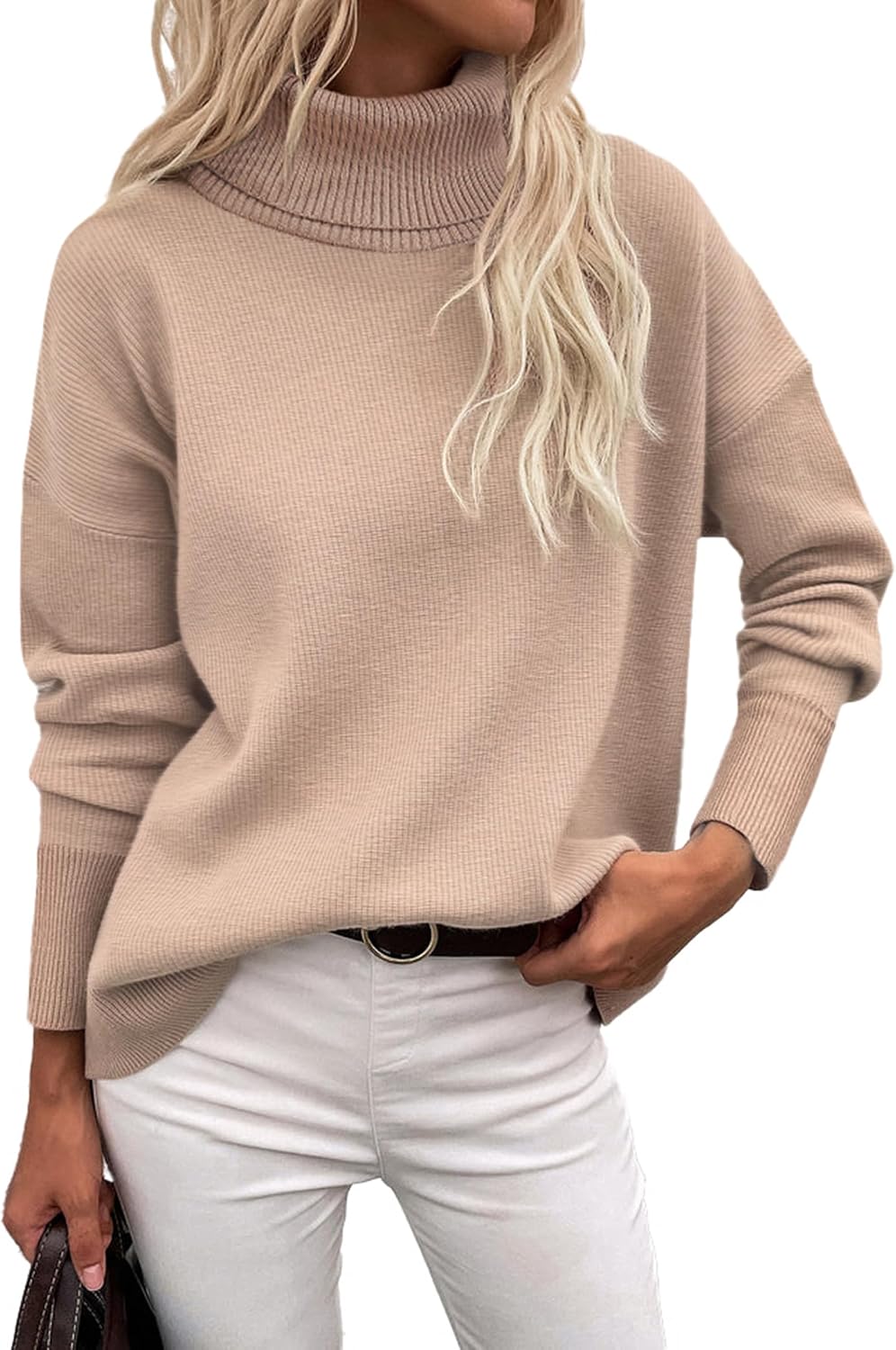 Detalle de Zeagoo Jersey Cuello Alto Mujer cálido