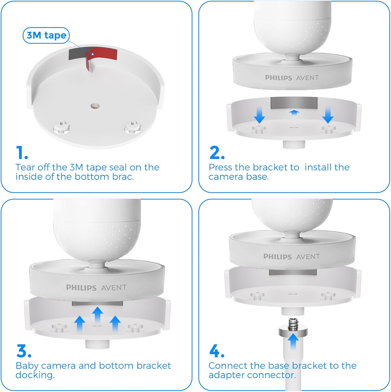 Thumbnail 3 de Tyeyober Flexible Twist Clip holder for Philips Avent baby monitor screens (SCD923/26, SCD921/26, SCD643/26, SCD973/26, SCD951/26)