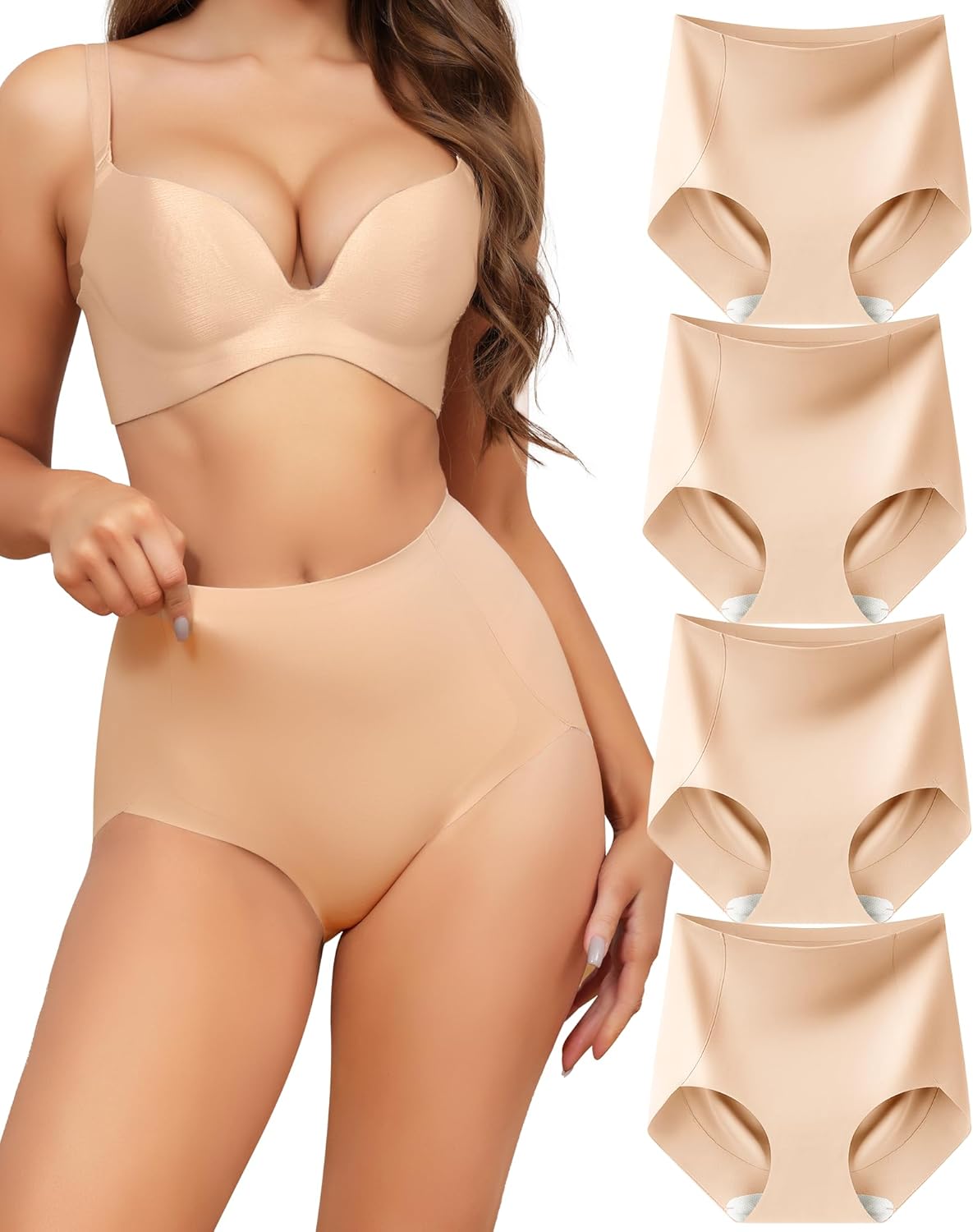 Thumbnail 6 de Levao Shapewear Damen Bauchweg Unterhose – Hohe Taille, Nahtlos, Atmungsaktiv, 4er Pack (S–XXL)
