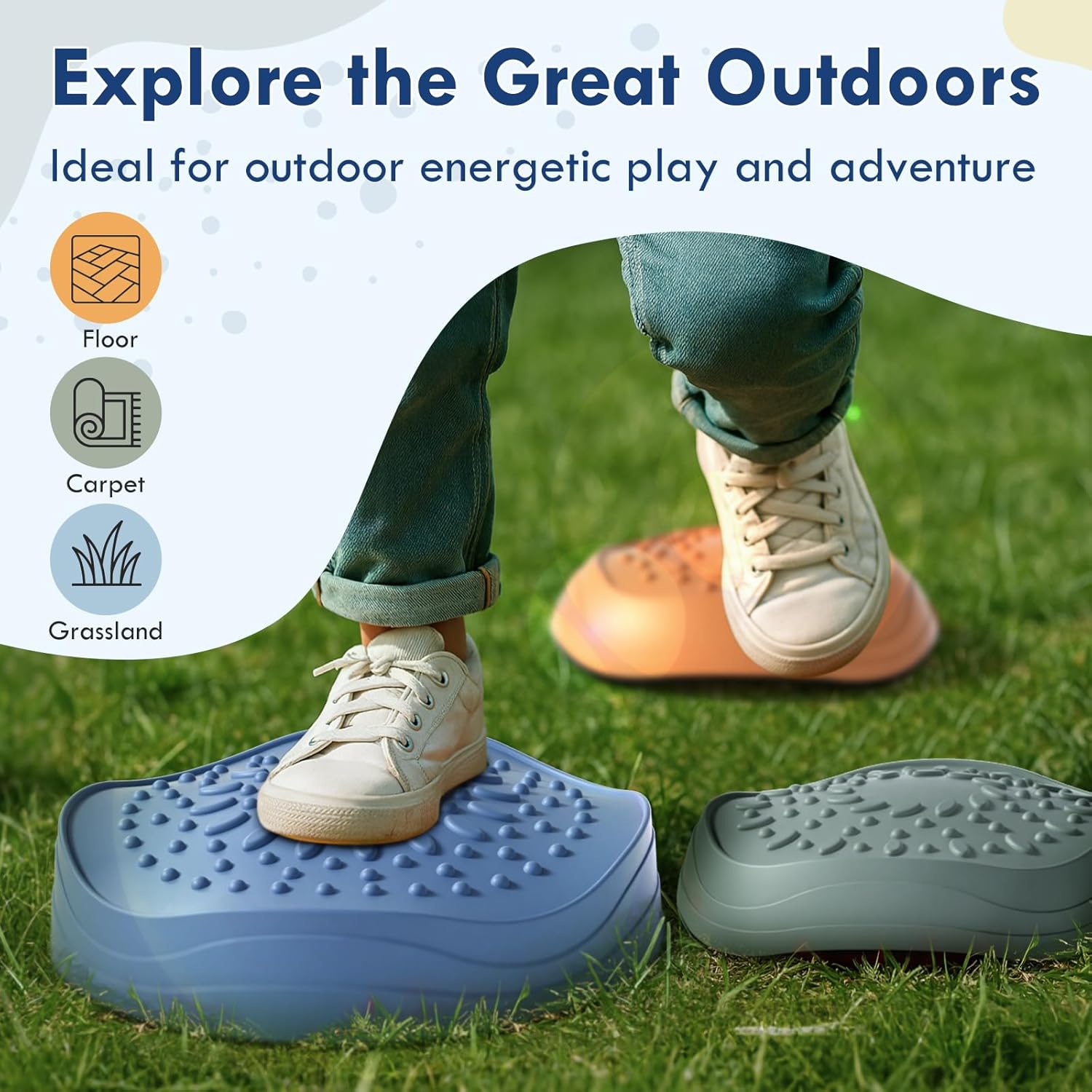 Detalle 2 de Lehoo Castle Stepping Stones for Kids (Age 3–5) – sensory balance stepping stones