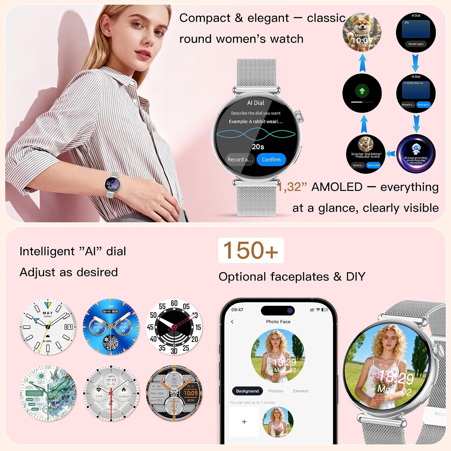 Thumbnail 1 de 2026 AI-GPT Smartwatch for Women with ECG and Health Tracking
