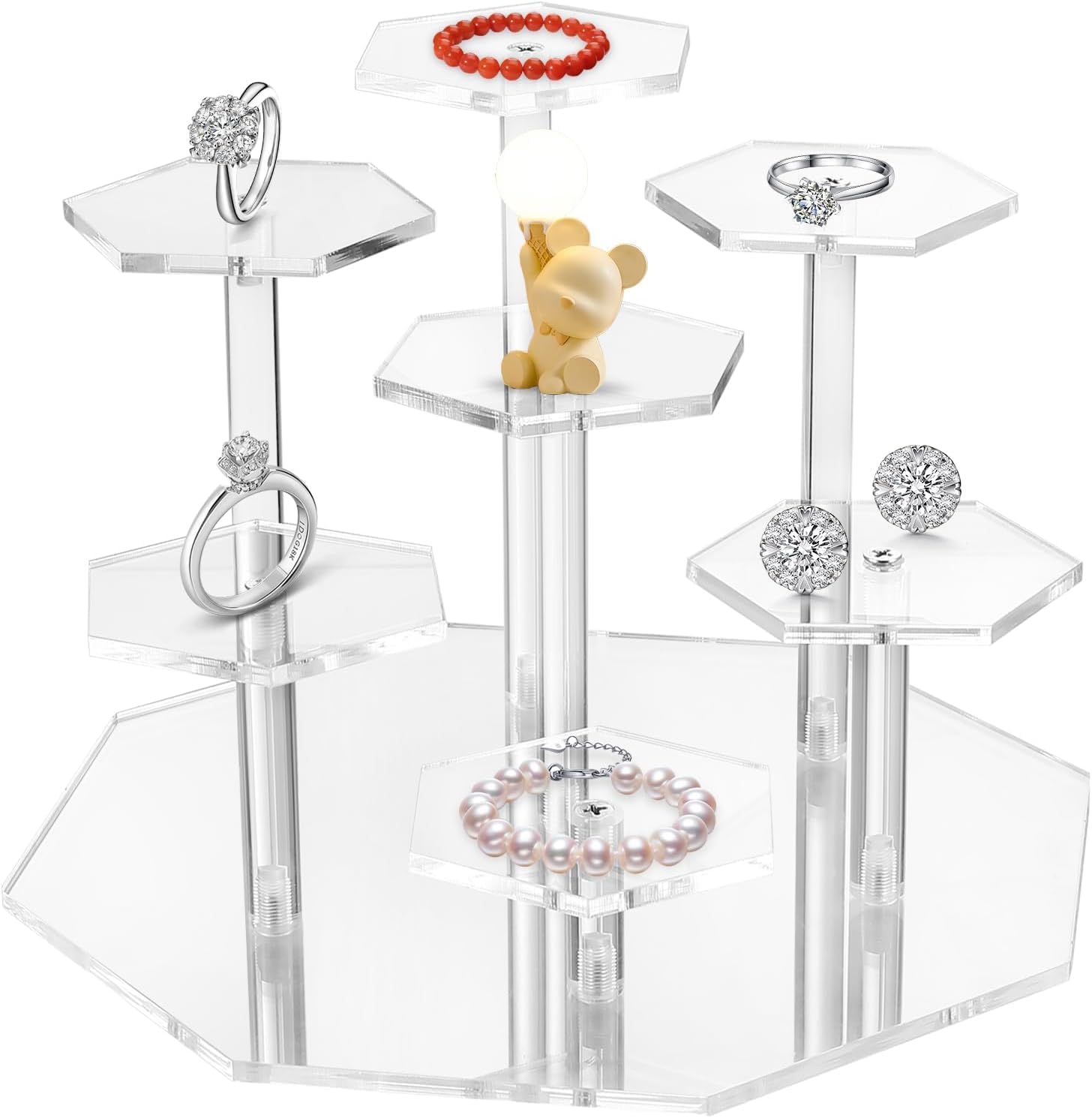 Detalle de P PIPITA ZSJ-22cm 7-Tier Clear Acrylic Hexagon Display Stand