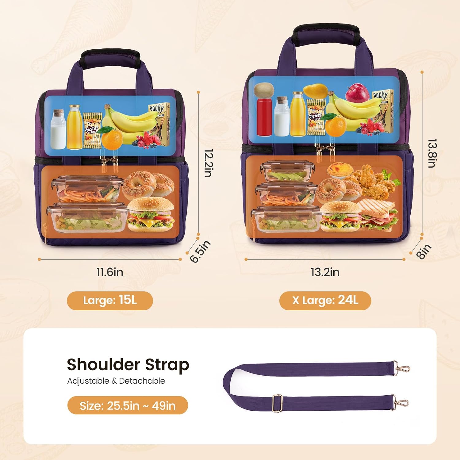 Thumbnail 6 de LOVEVOOK Insulated Lunch Bag 15L