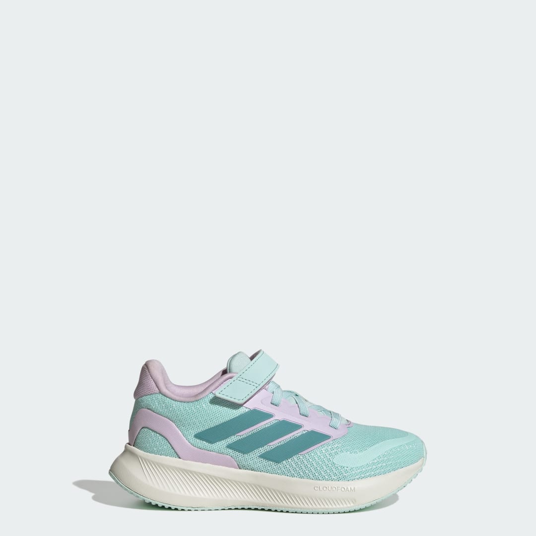 Detalle de Adidas Runfalcon 5 Kids: zapatilla turquesa para juego diario