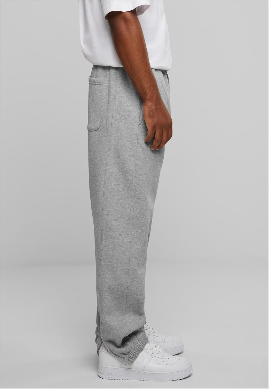 Detalle 2 de Urban Classics Sweatpants för herr med borstad fleece och dragkedjor vid anklarna