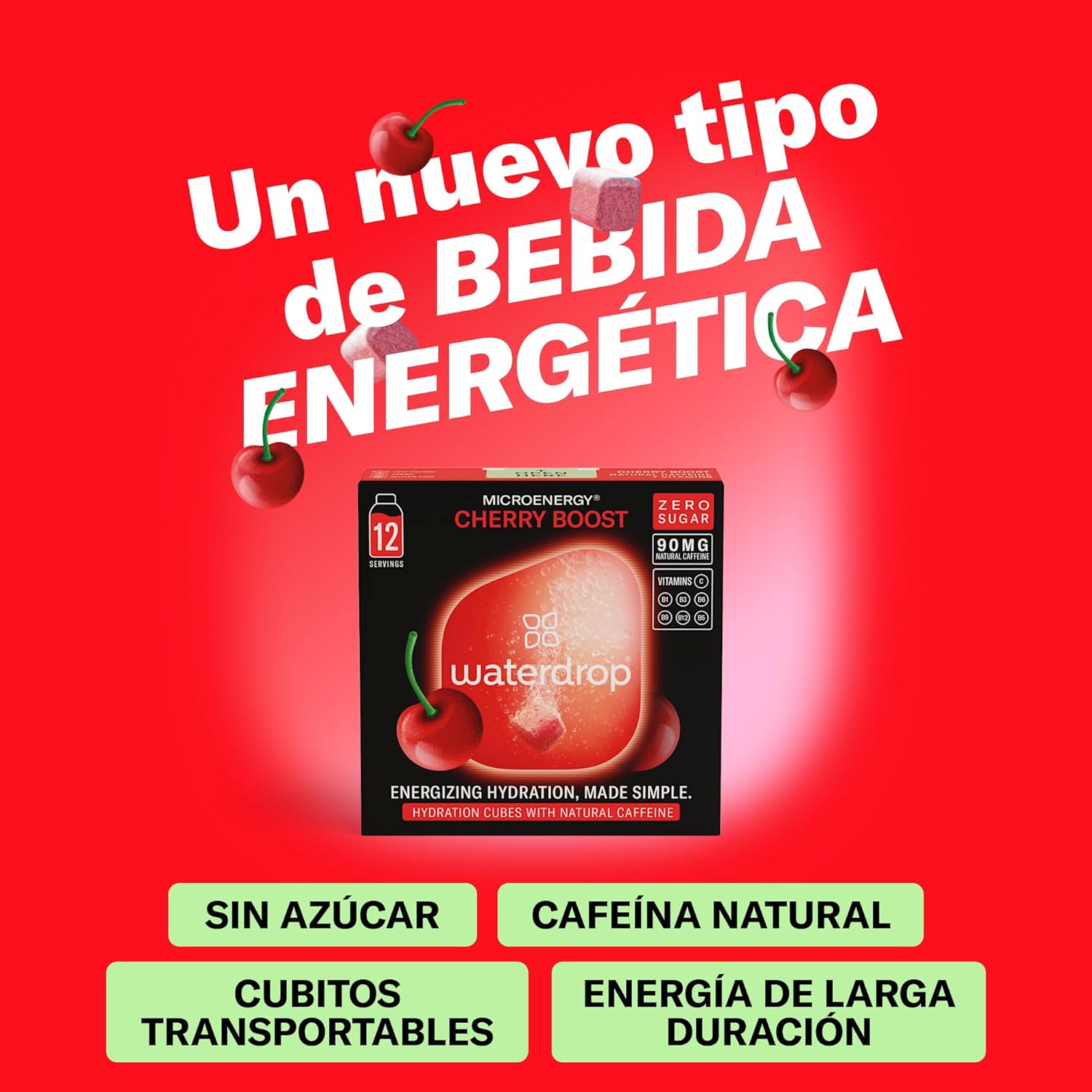 Thumbnail 1 de waterdrop® Microdrink Energy Drink 90mg Cafeína Cereza 🍒