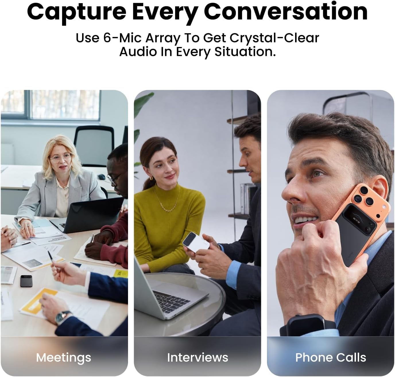 Detalle 2 de Comu AI voice recorder with 70-hour battery life