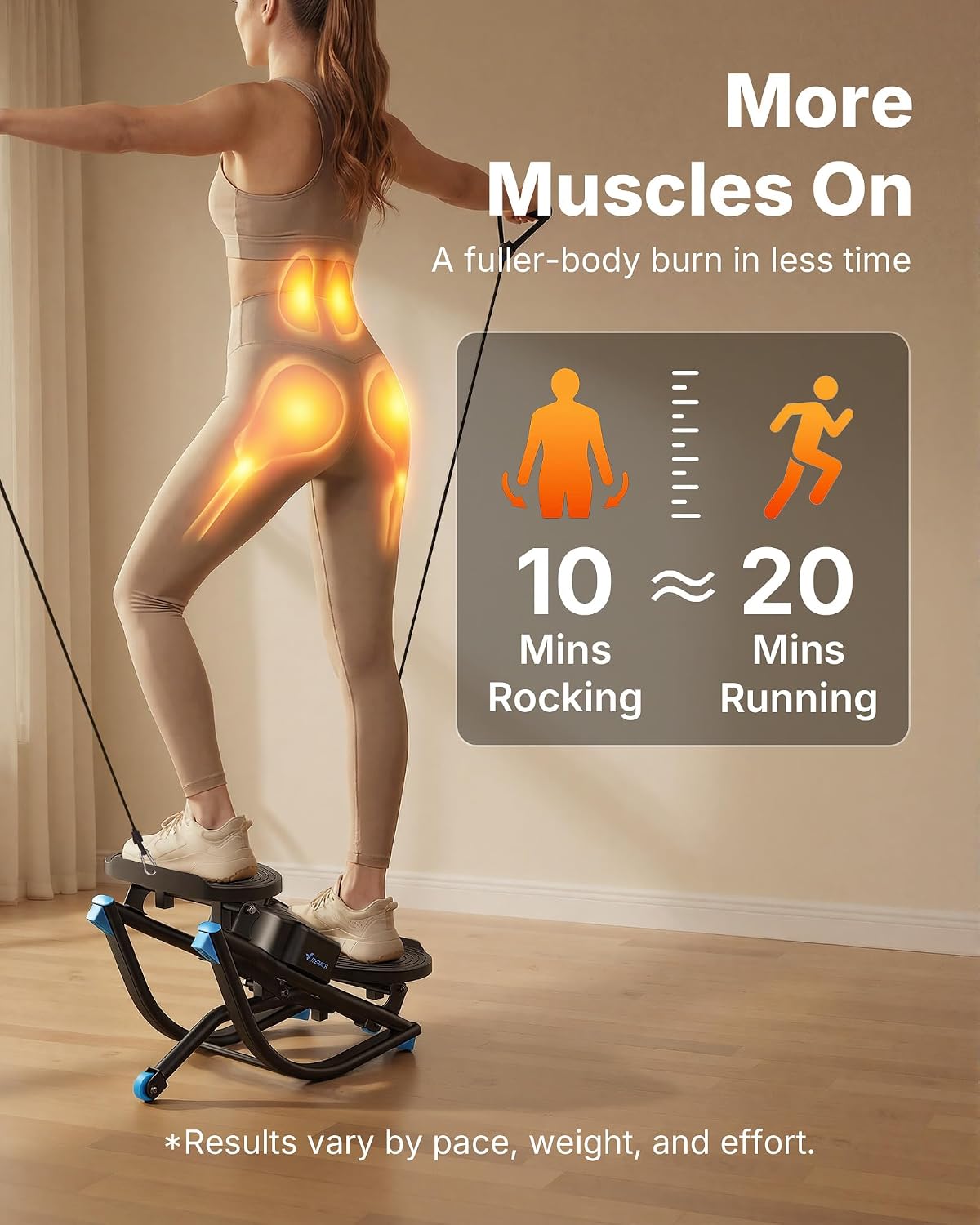 Detalle de Merach Rock Stepper for Home – Lateral U-shaped Rock Stepper with Resistance Bands