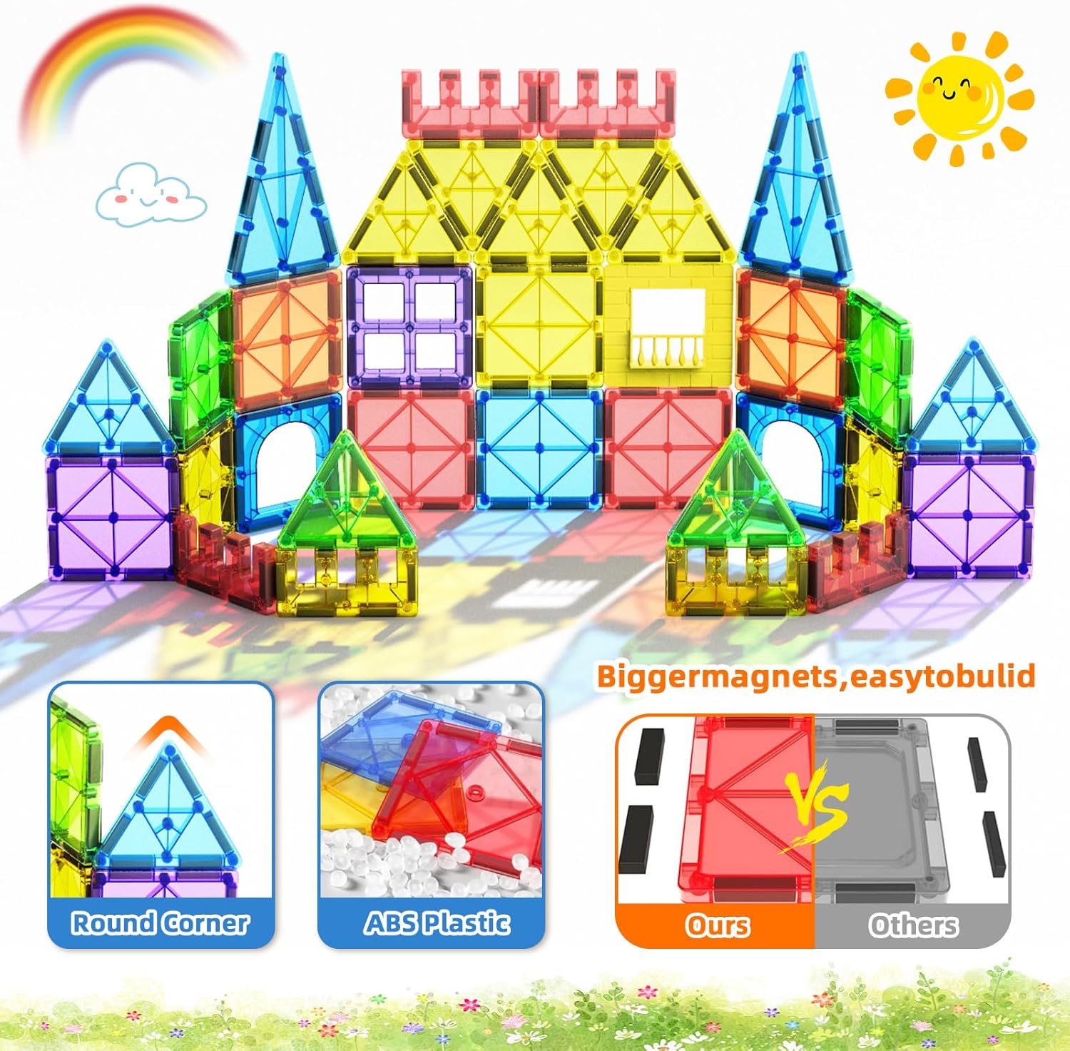 Thumbnail 3 de 102er Magnetische Bausteine mit Autos | Montessori Spielzeug