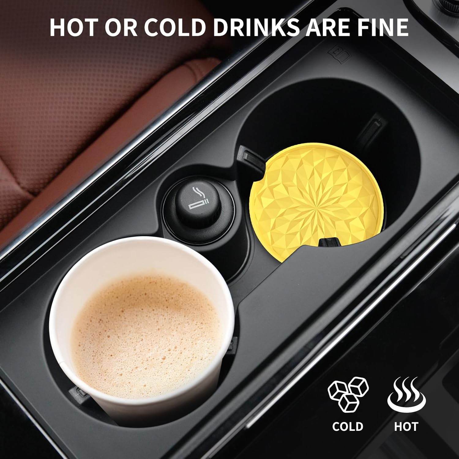Thumbnail 4 de STLIAN Car Coasters for Cup Holders (4 Pack) – 2.75in Silicone Auto Mug Mats, Non-Slip Recessed Fit for Car Cup Holders