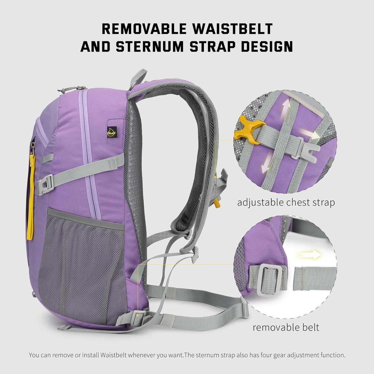 Detalle 2 de SKYSPER 20L Small Hiking Backpack (Purple) – Lightweight Daypack for Trekking