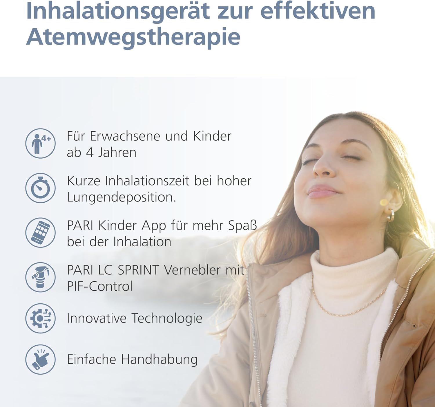 Detalle de PARI BOY Pro Inhalationsgerät – Hochwertiges Vernebelungssystem mit PIF-Control für Erwachsene und Kinder