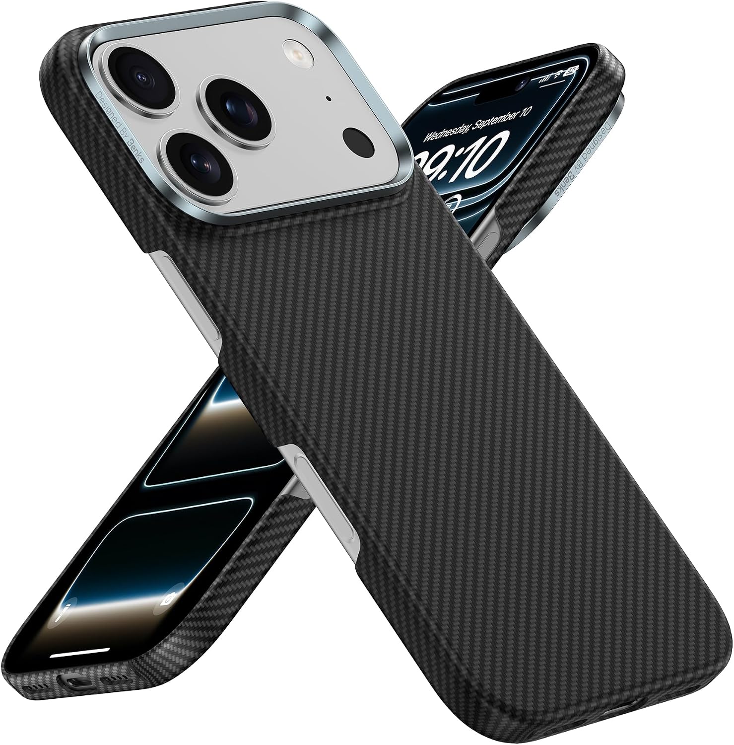 Detalle de BENKS ArmorAir Case for iPhone 17 Pro (MagSafe) — DuPont Kevlar aramid, ultra-slim minimalist protection in black