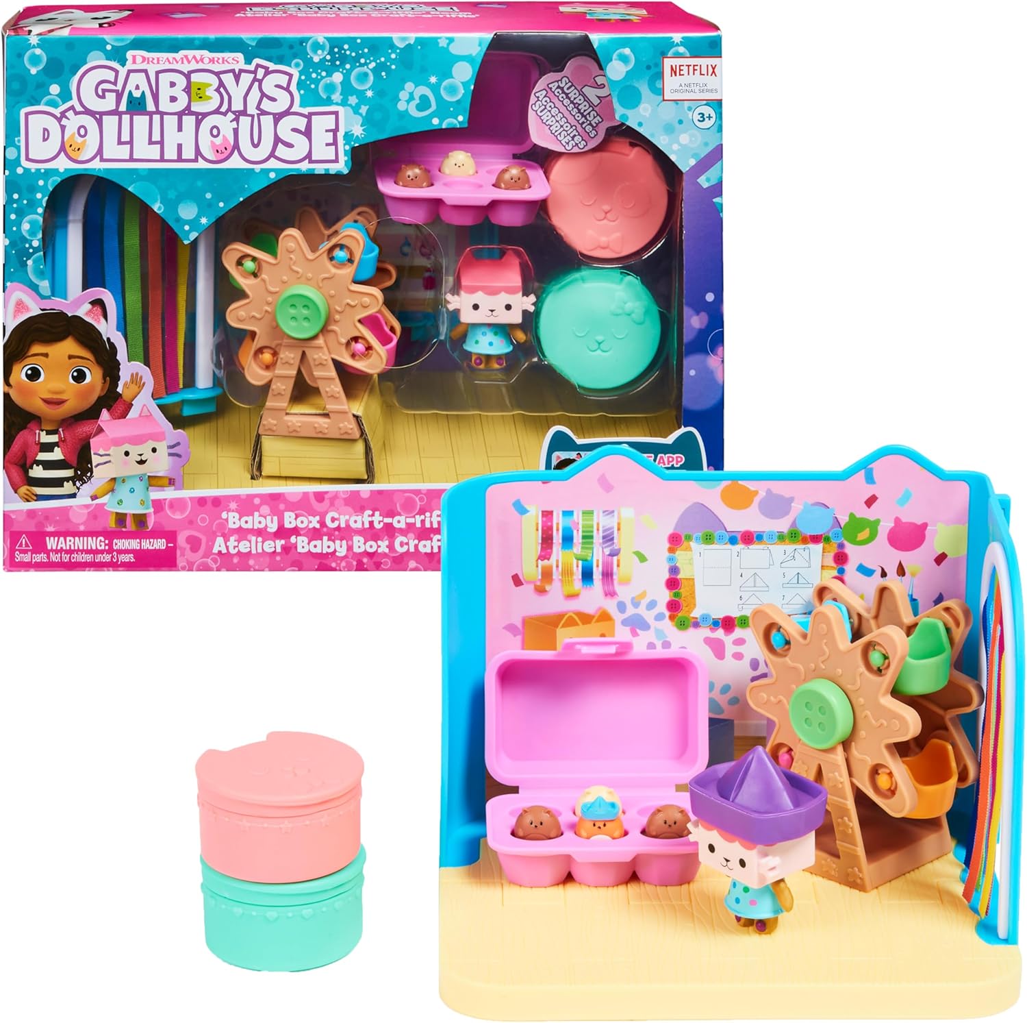 Detalle de Gabby's Dollhouse Stanza Baby Box Craft-a-riffic: scatola, accessori e sorpresa per i bambini dagli 3 anni