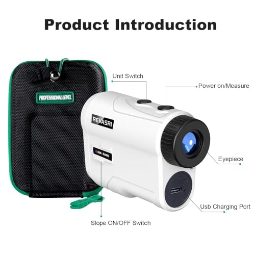 Detalle de REVASRI Golf Rangefinder with Slope, Pin Lock Vibration and Rechargeable Battery