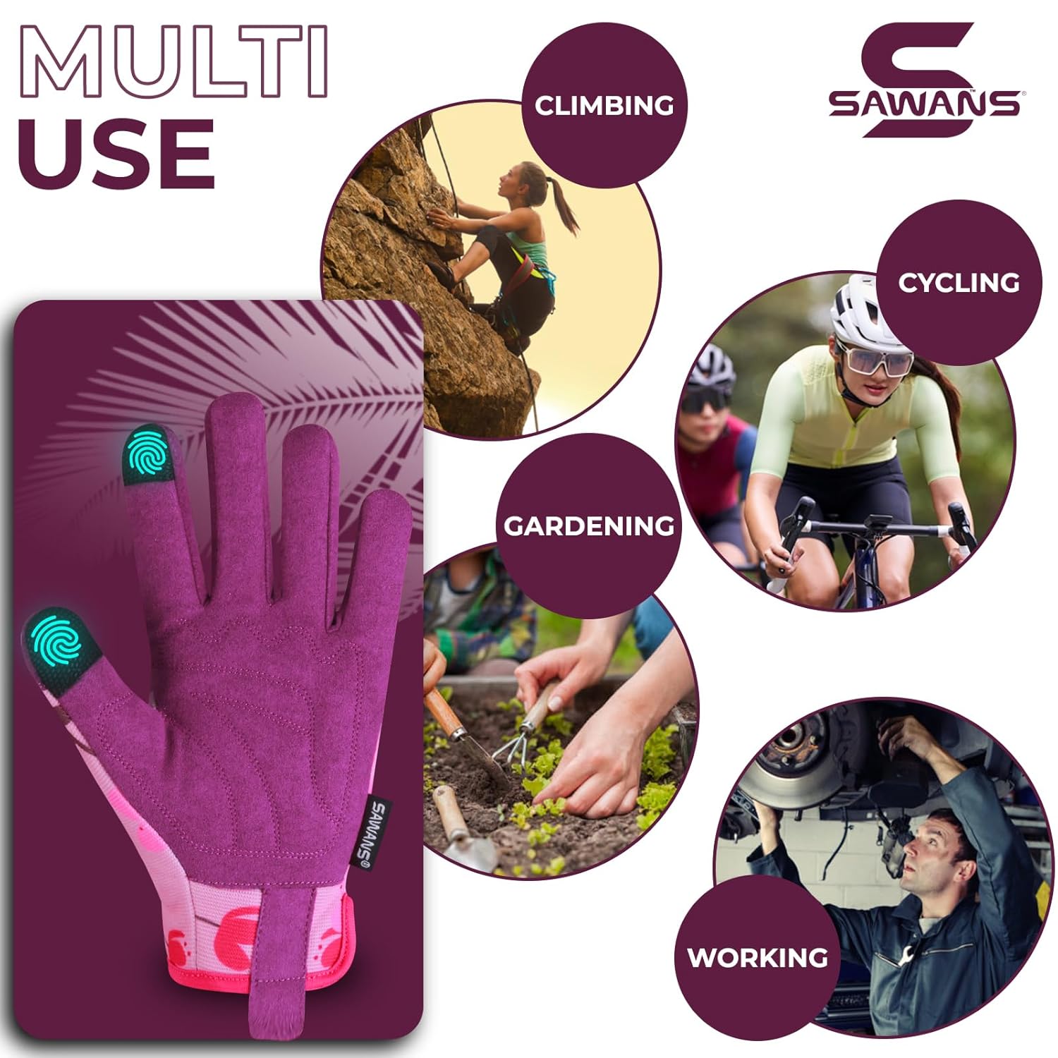 Thumbnail 6 de SAWANS touchscreen gardening gloves S