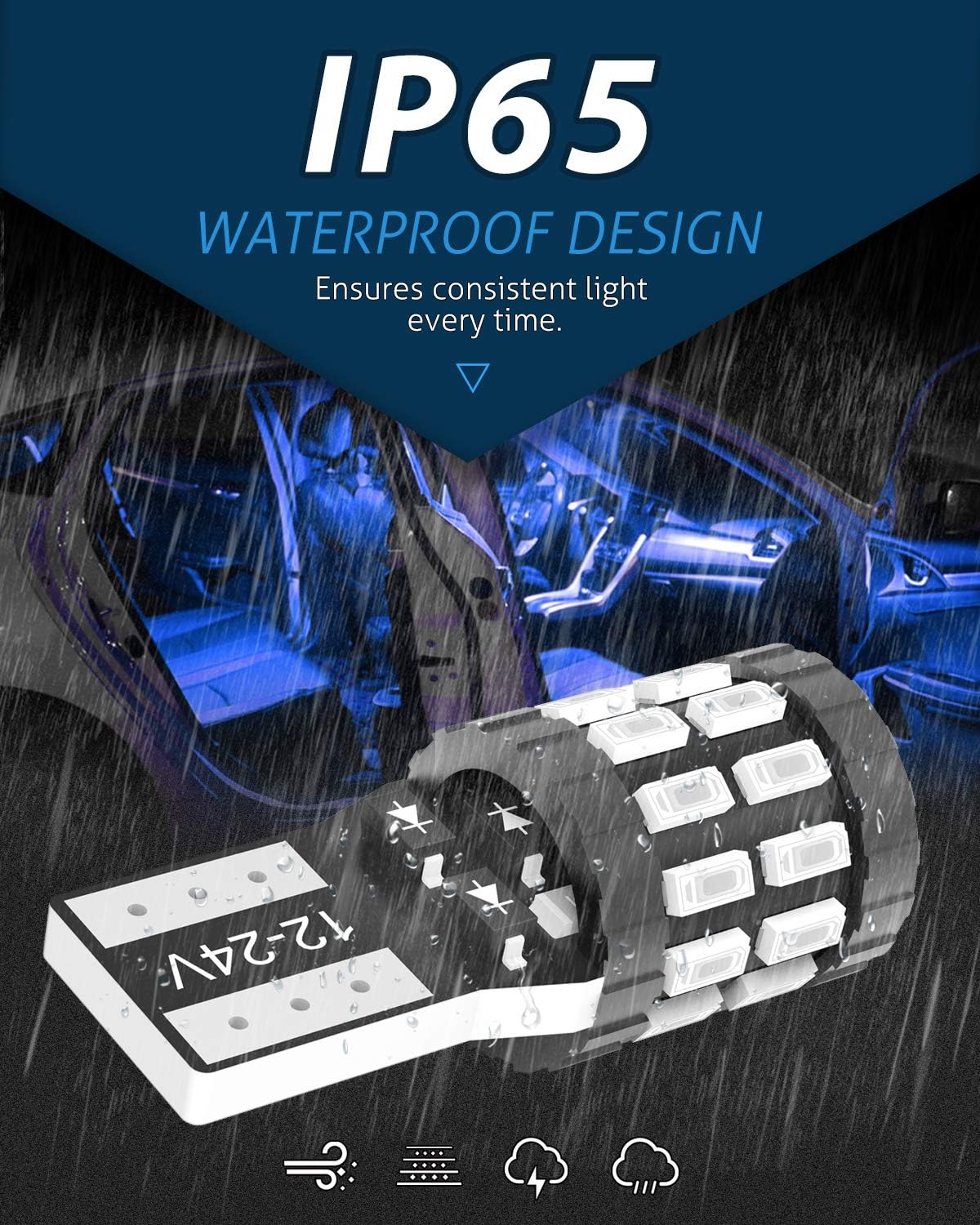 Thumbnail 6 de KATUR T10 W5W LED 194 168 2825 Lampadina Cuneo LED CANBUS Blu – Versione aggiornata
