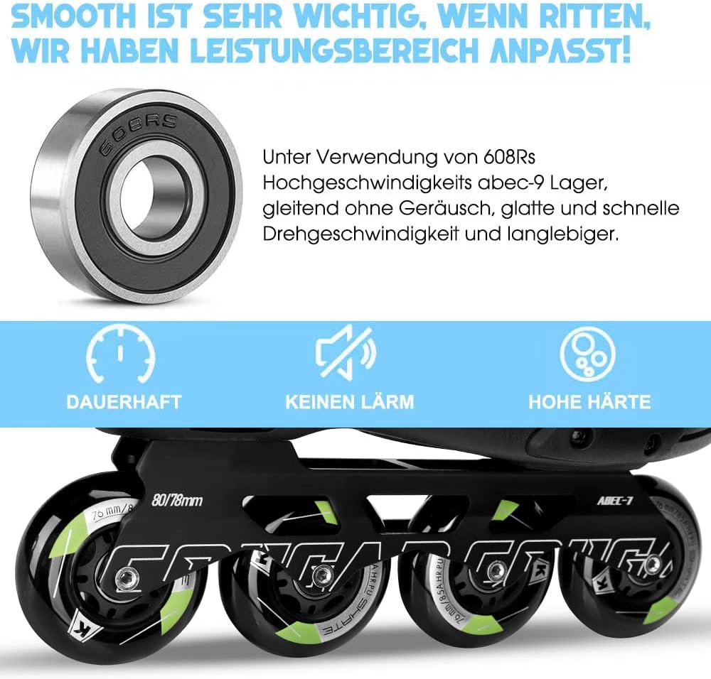 Thumbnail 4 de Inline Skate Rollen 80/76/72mm 8er Satz