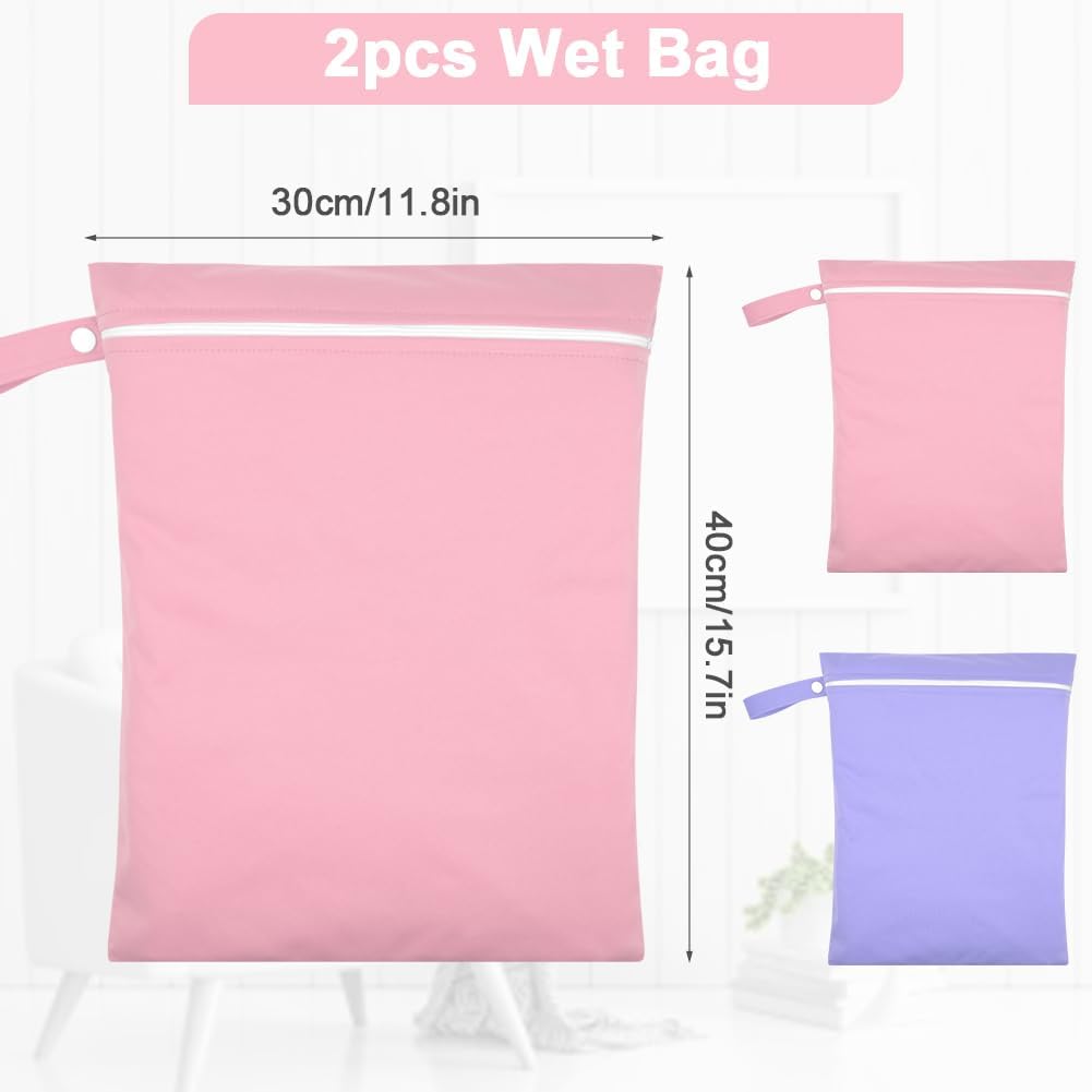 Thumbnail 1 de AOOSA 2PCS Wet Bags: Reusable Cloth Diaper Bags with Handle and Zipper