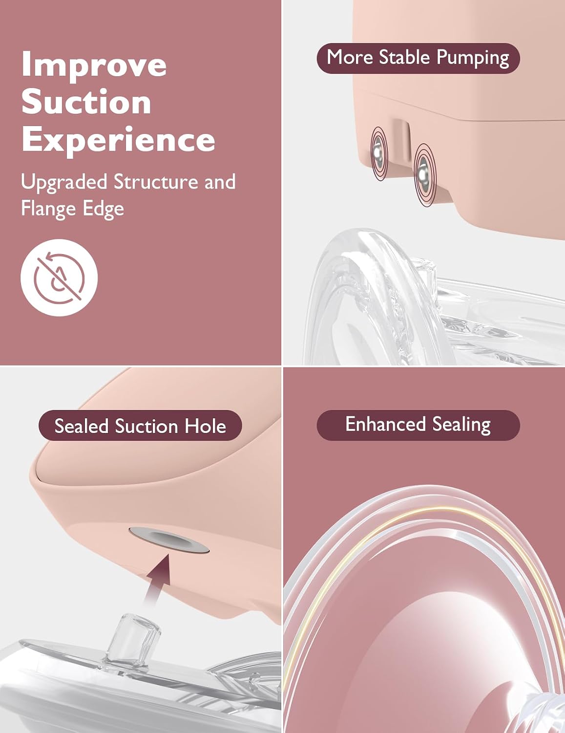 Detalle de Momcozy S9 Pro Wearable Breast Pump: Hands-Free Double Electric, Pink