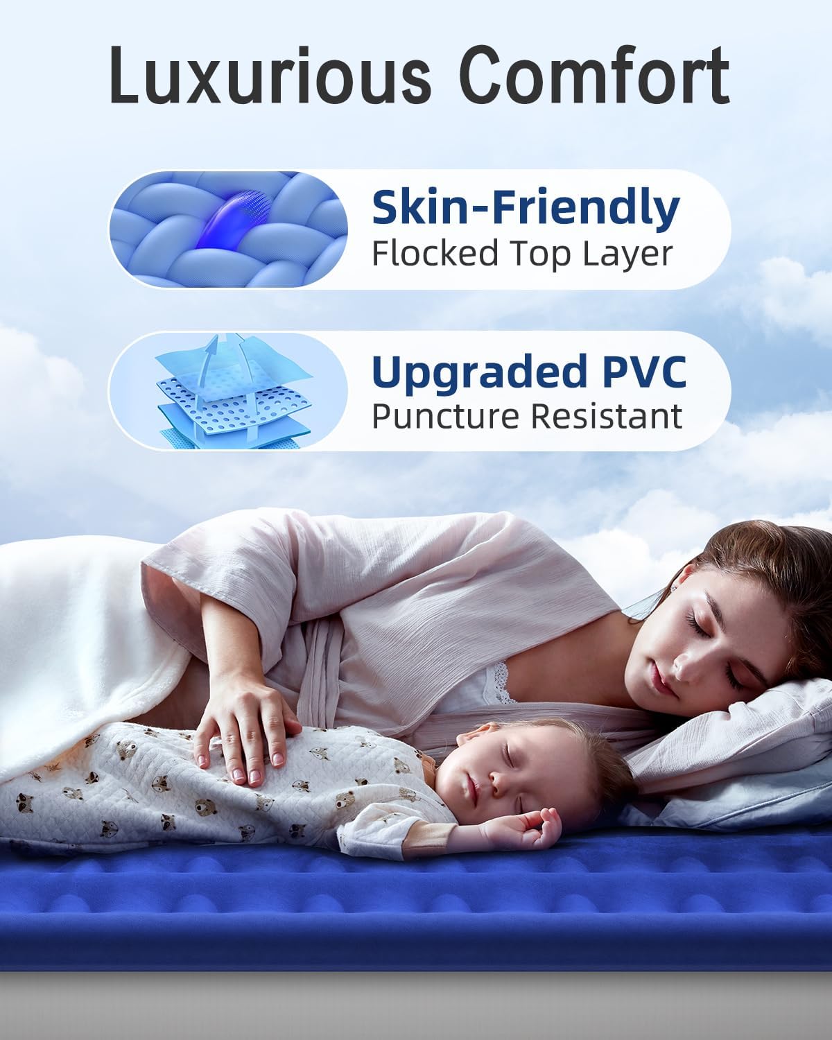 Thumbnail 2 de Xsleep Queen Air Mattress with Built-In Pump (13" Raised) — Fast Inflate/Deflate, Up to 660 lbs