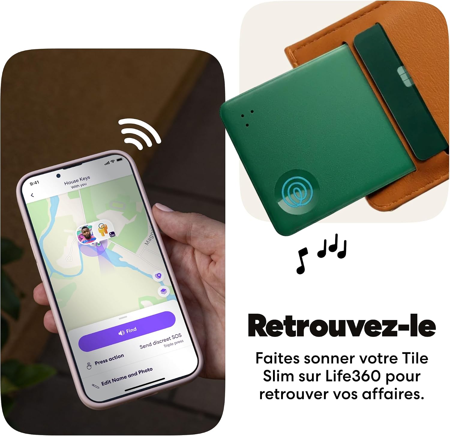 Detalle de Life360 Tile Slim – Détecteur de Portefeuille et Localisateur Bluetooth (Lot de 1, Green Surf)