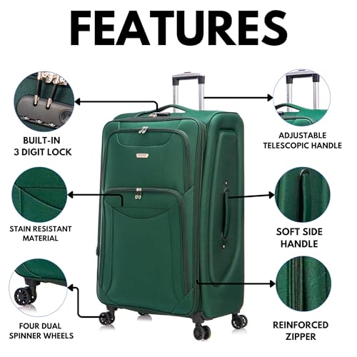 Thumbnail 2 de FLYMAX Cabin Carry-On Flight Bag – 55x35x20cm, 4-Wheel Lightweight Luggage with TSA Lock