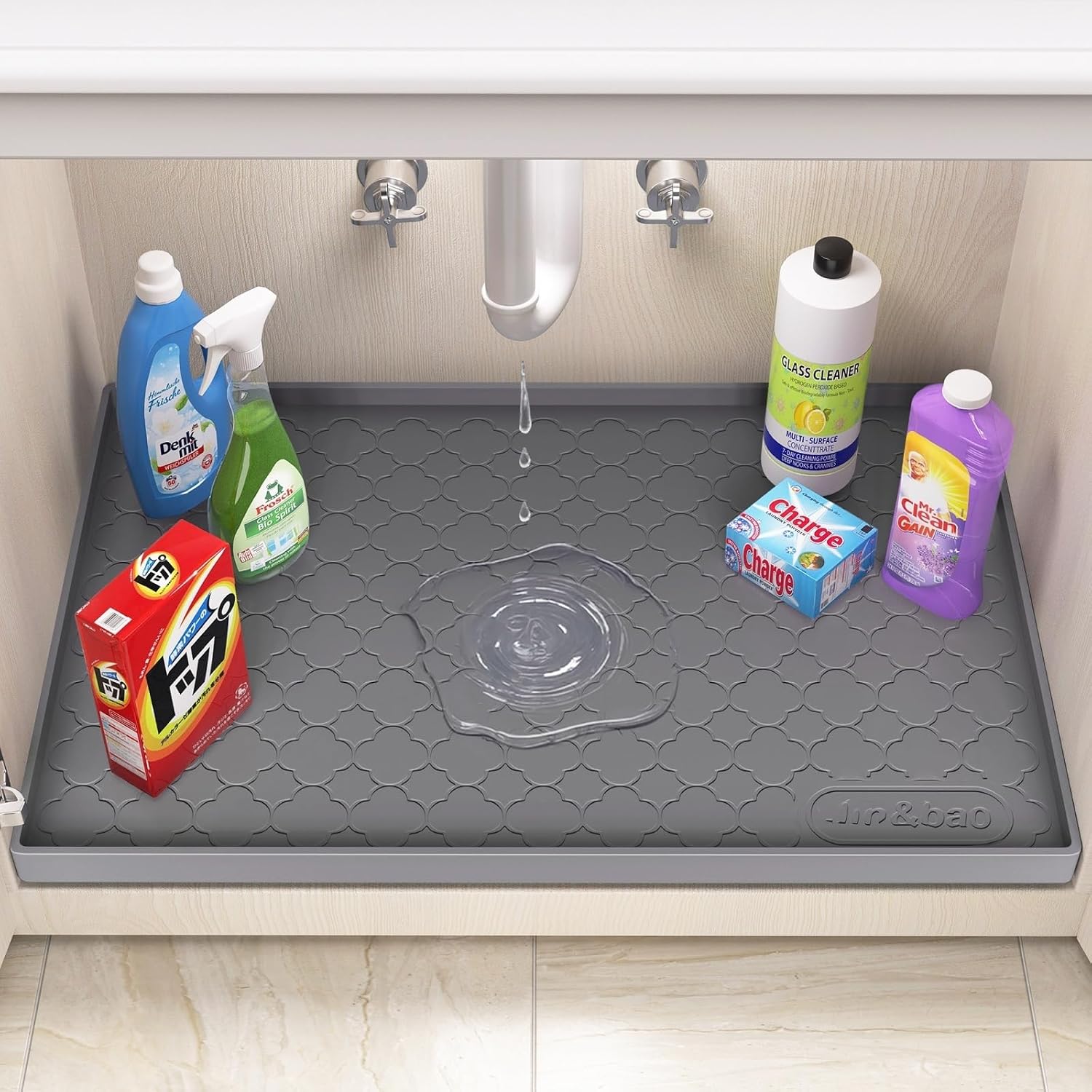 Thumbnail 2 de Jin&Bao Waterproof Under Sink Mat (25" x 19") – Thick Silicone Cabinet Protector & Shelf Liner