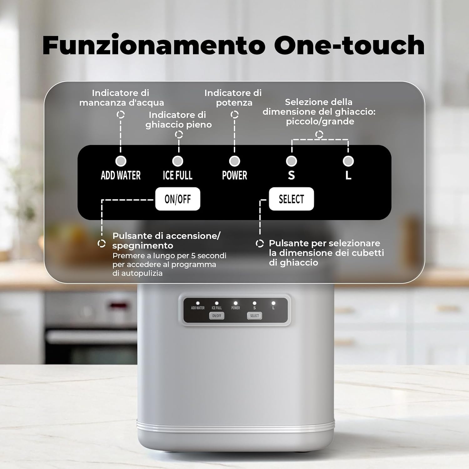 Thumbnail 4 de Acmeenjoy Macchina del ghiaccio 12kg/24h autopulente nera (portatile, 9 cubetti in circa 6 minuti)