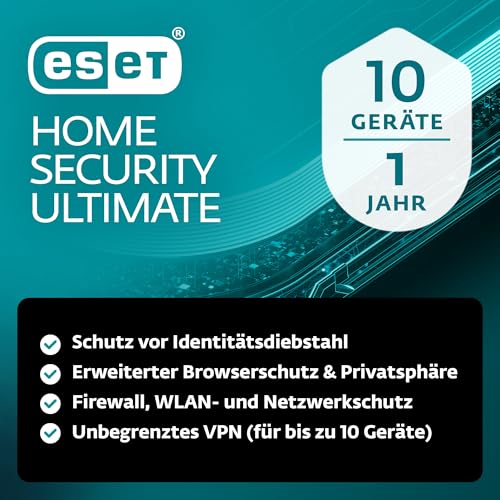 Detalle de ESET HOME Security Ultimate 2026 – 10 Geräte, 1 Jahr: umfassender Schutz inkl. VPN, Ransomware-Behebung und mehr