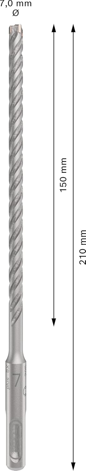 Detalle de Bosch foret PRO SDS plus-5X pour béton armé et béton (Ø 7,00 mm) – 7 x 150 x 210 mm