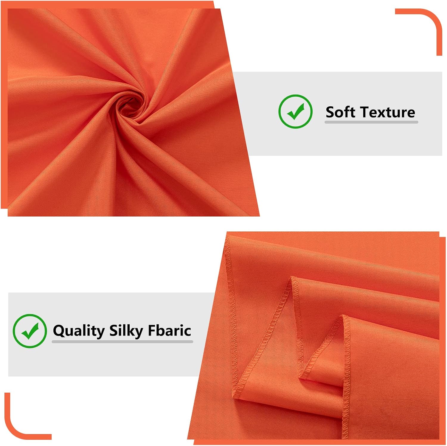 Detalle 2 de Orange Backdrop Curtains, 5 ft x 10 ft