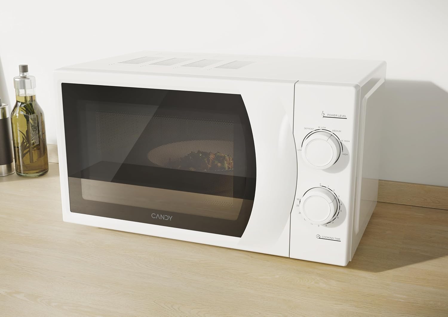 Detalle 2 de Candy Idea Forno a Microonde 20 L - 700 W, 6 livelli, Defrost, Timer e Segnale Fine Cottura, Bianco (CMW2070M)