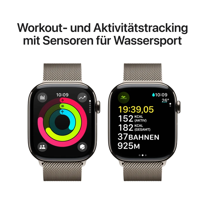 Thumbnail 4 de Apple Watch Series 10 4G (46 mm) Titan Silber mit Milanaise-Armband M/L