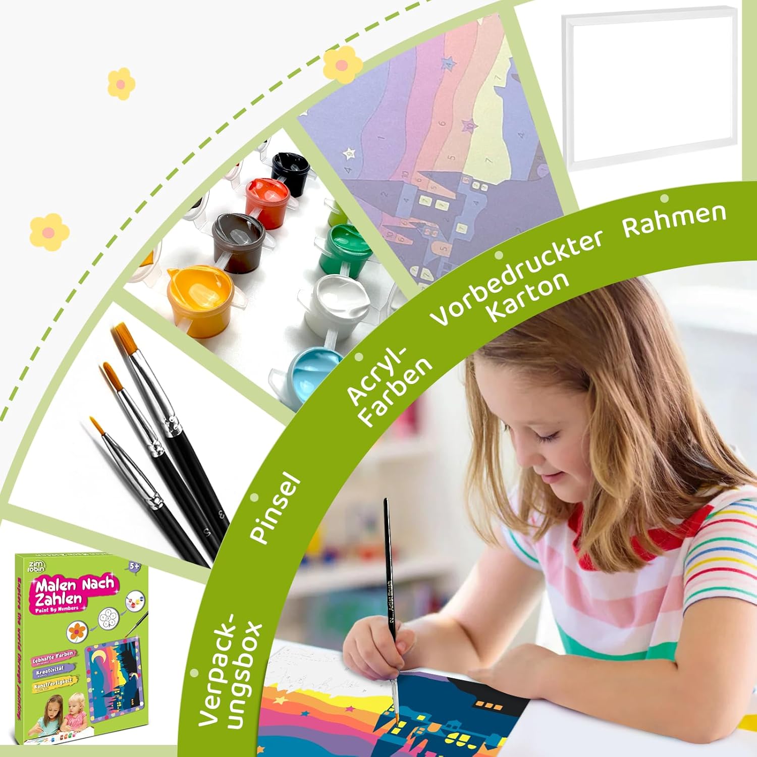 Detalle 2 de Zimrobin Malen Nach Zahlen – 13×18 cm Kinderset
